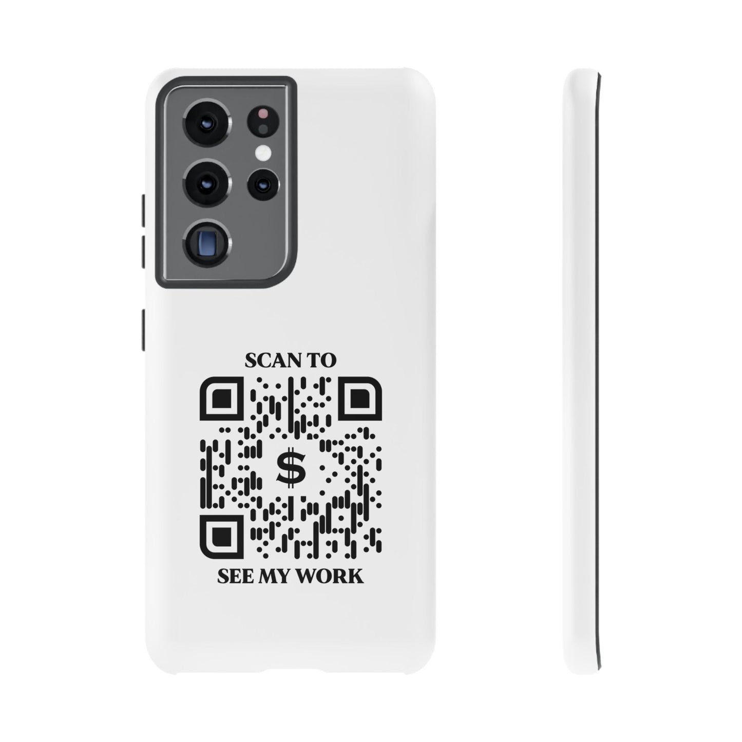 Business & Networking – Tough Case – White – Scan to See My Work - QR NATION