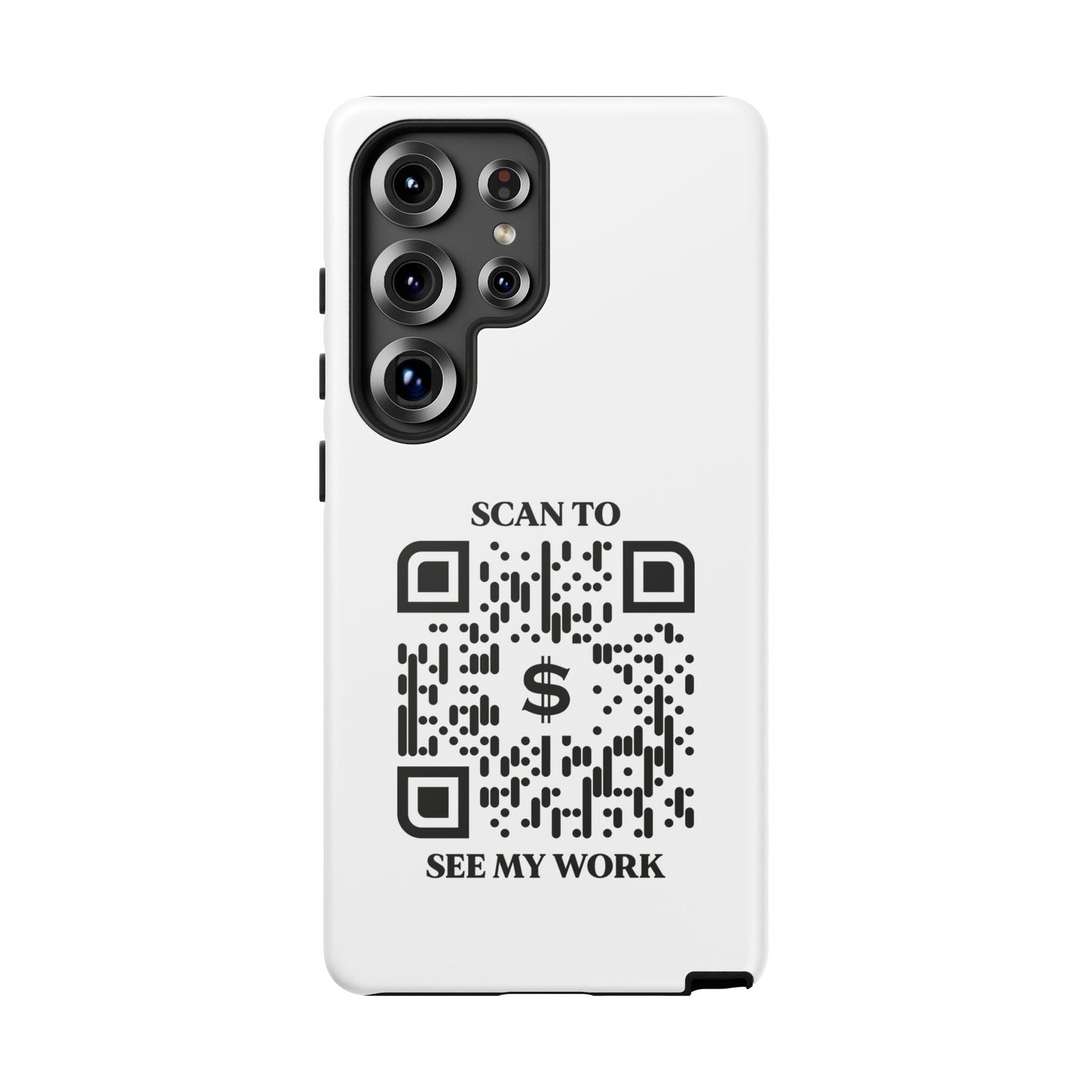 Business & Networking – Tough Case – White – Scan to See My Work - QR NATION