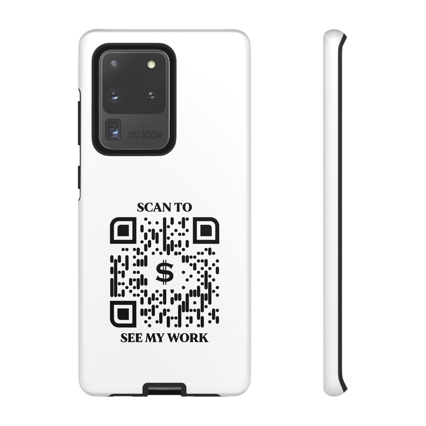 Business & Networking – Tough Case – White – Scan to See My Work - QR NATION