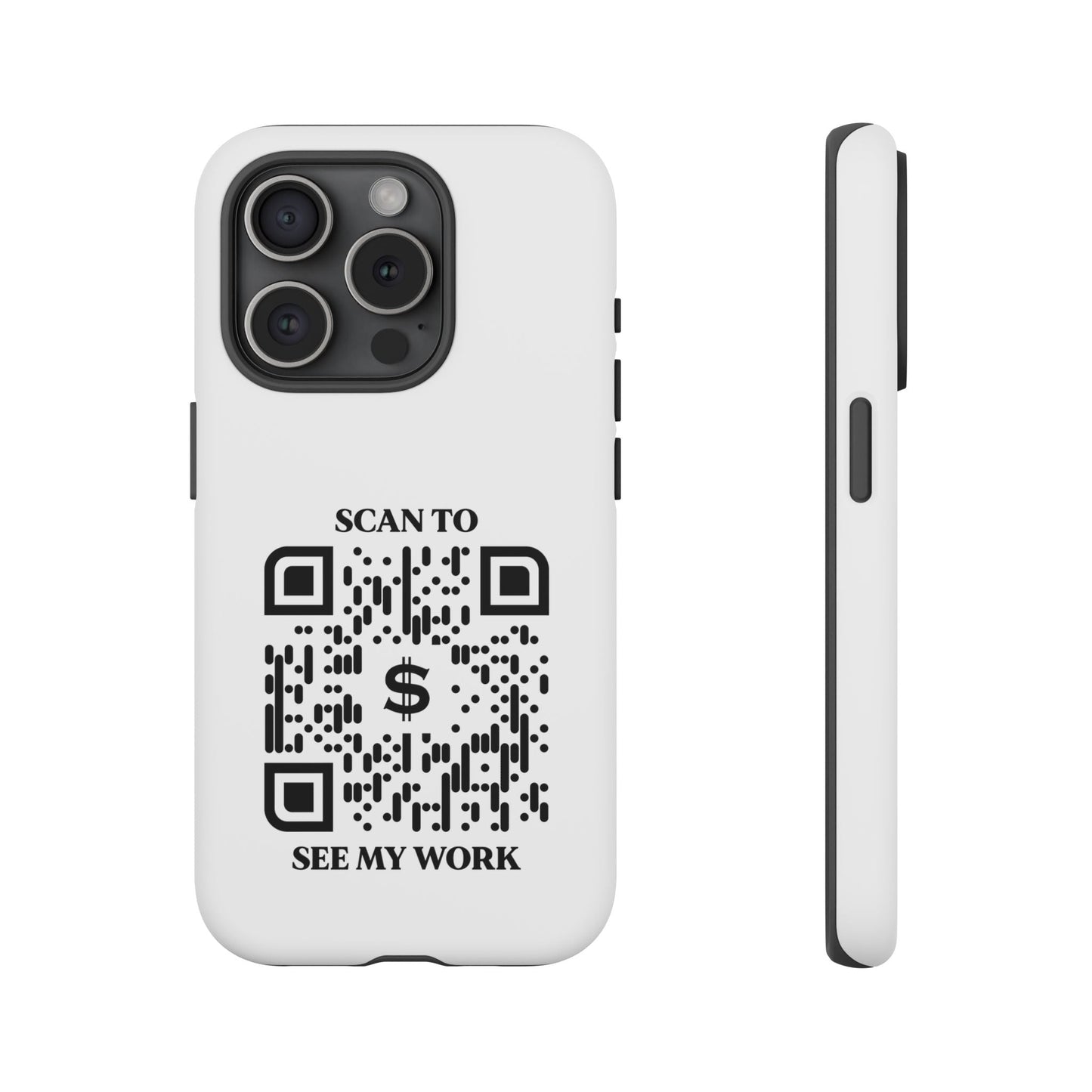 Business & Networking – Tough Case – White – Scan to See My Work - QR NATION