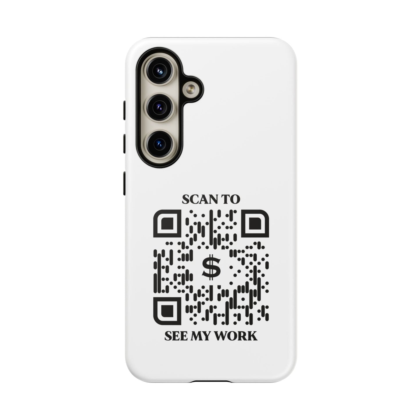 Business & Networking – Tough Case – White – Scan to See My Work - QR NATION