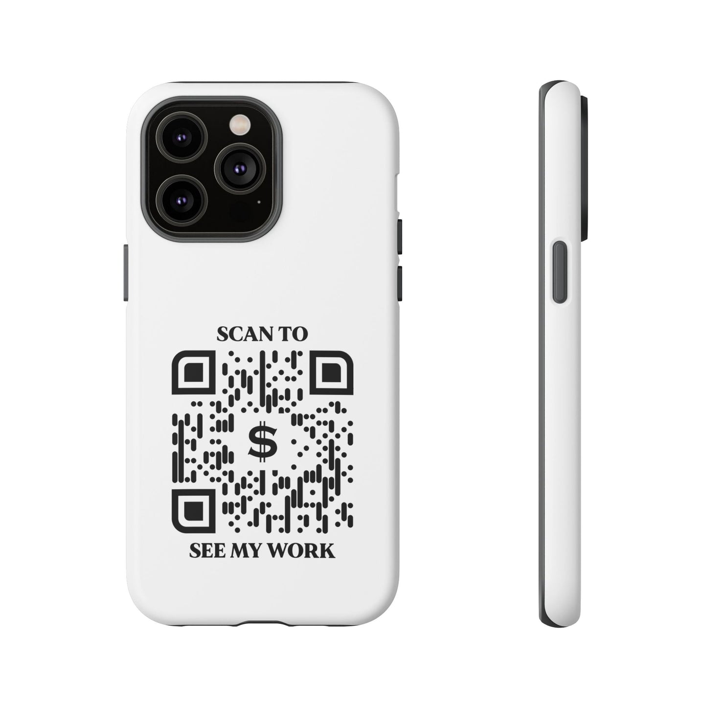 Business & Networking – Tough Case – White – Scan to See My Work - QR NATION