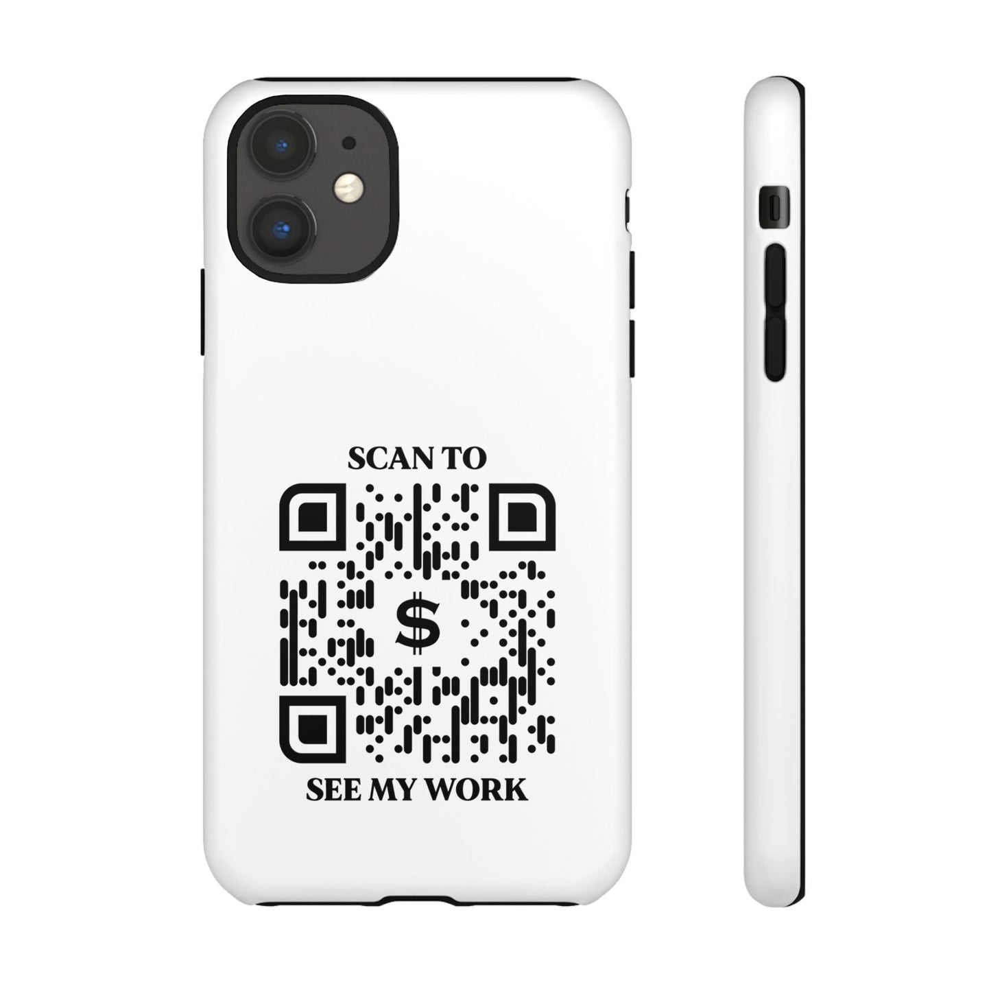 Business & Networking – Tough Case – White – Scan to See My Work - QR NATION