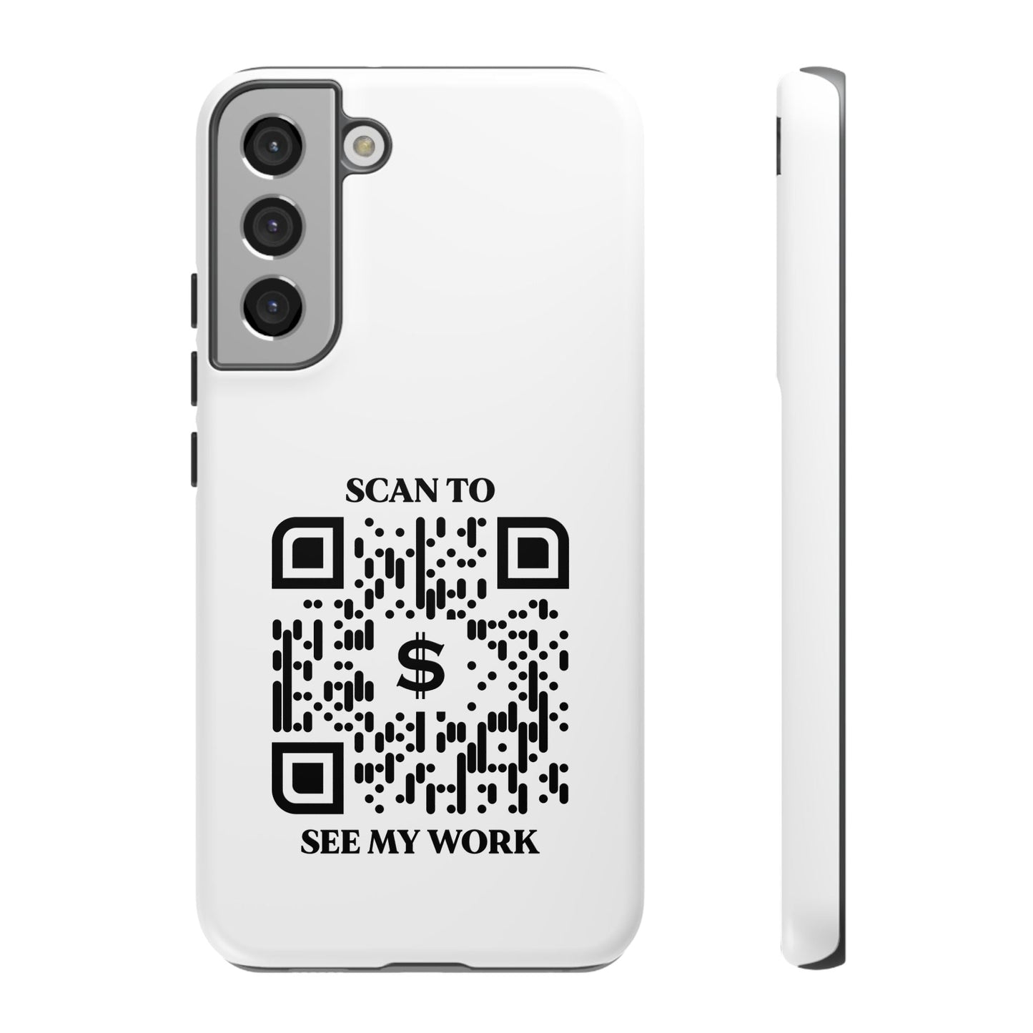 Business & Networking – Tough Case – White – Scan to See My Work - QR NATION