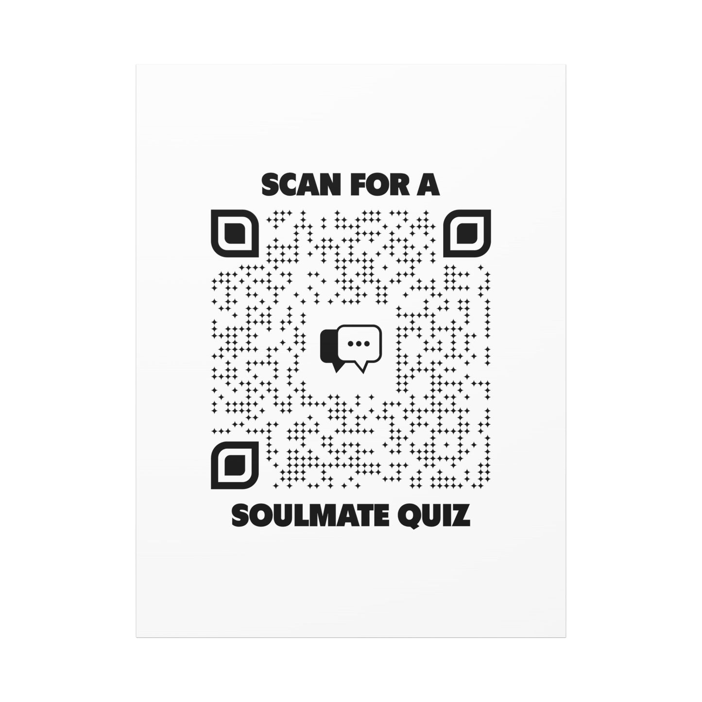 Dating – Canvas – White – Scan for a Soulmate Quiz - QR NATION