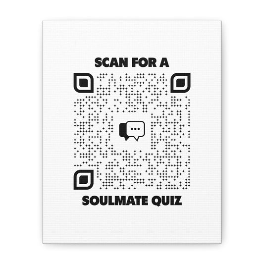 Dating – Canvas – White – Scan for a Soulmate Quiz - QR NATION