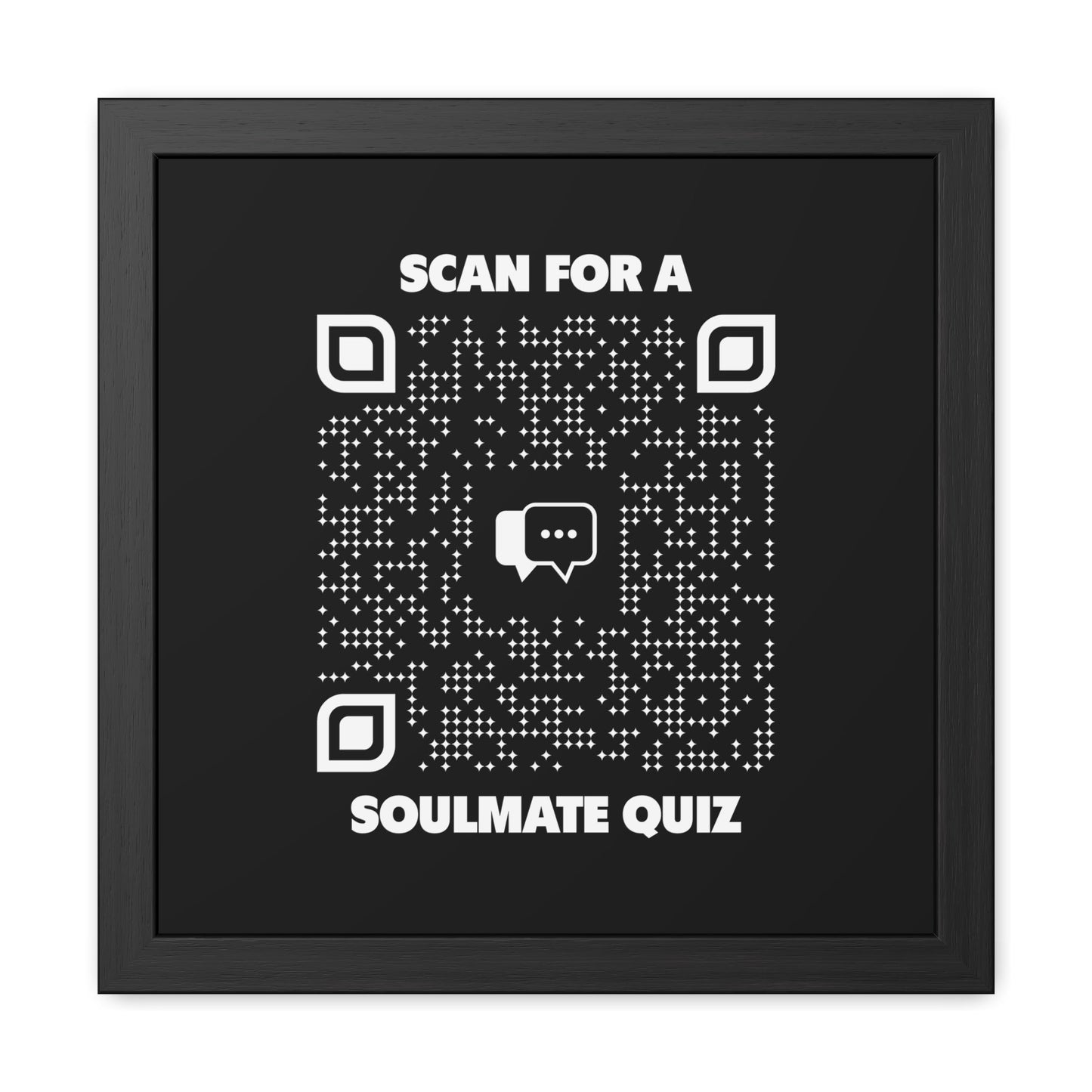 Dating – Framed Poster – Black – Scan for a Soulmate Quiz - QR NATION