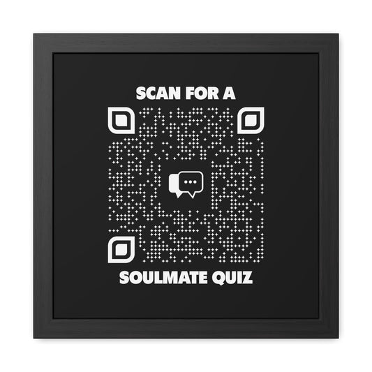 Dating – Framed Poster – Black – Scan for a Soulmate Quiz - QR NATION