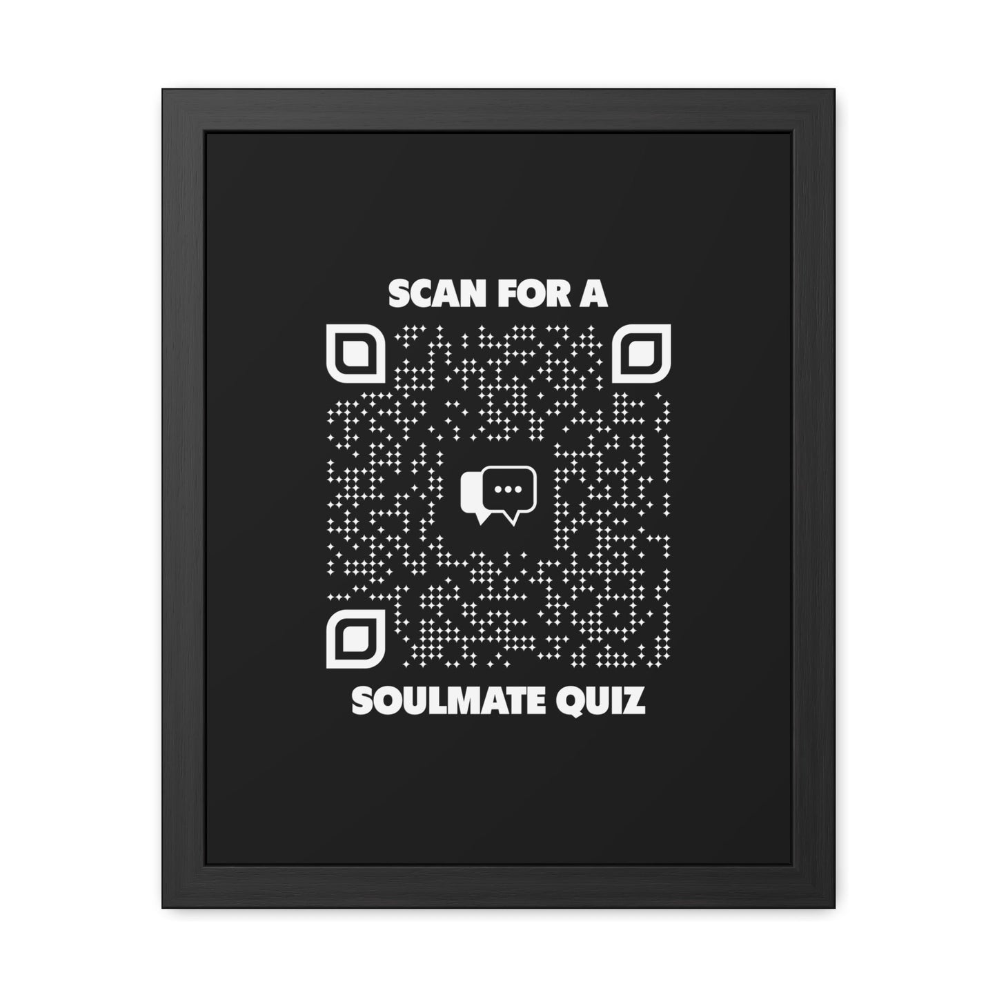 Dating – Framed Poster – Black – Scan for a Soulmate Quiz - QR NATION