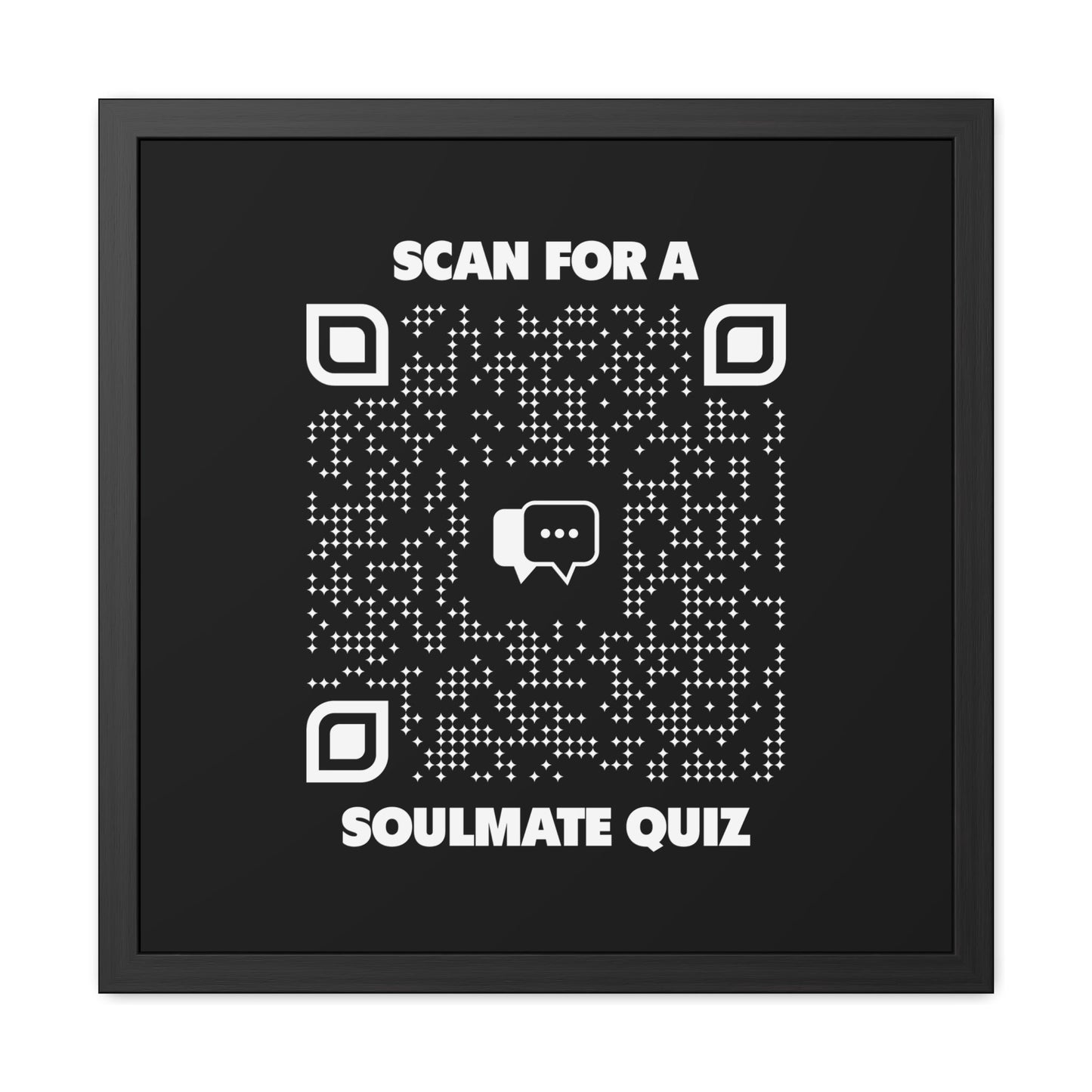 Dating – Framed Poster – Black – Scan for a Soulmate Quiz - QR NATION