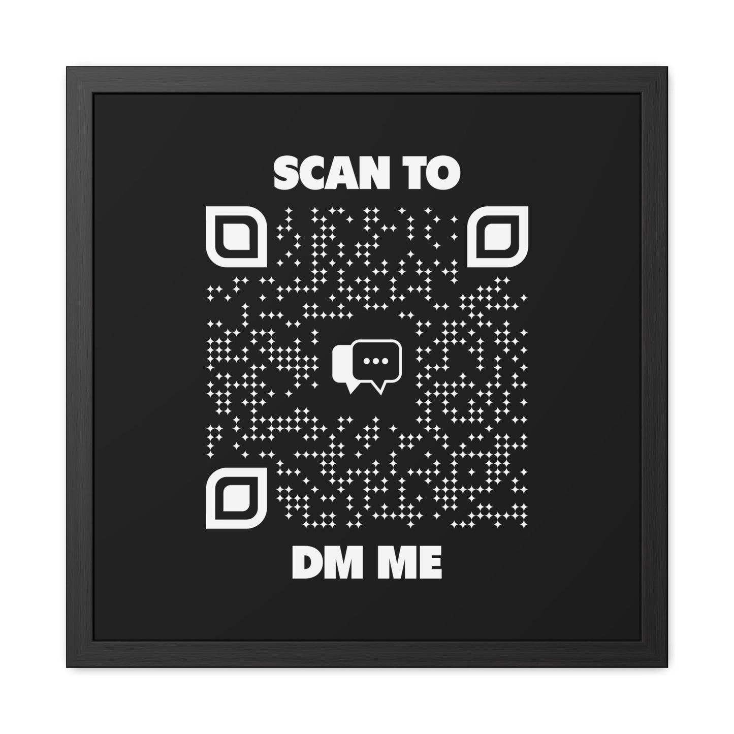 Dating – Framed Poster – Black – Scan to DM Me - QR NATION