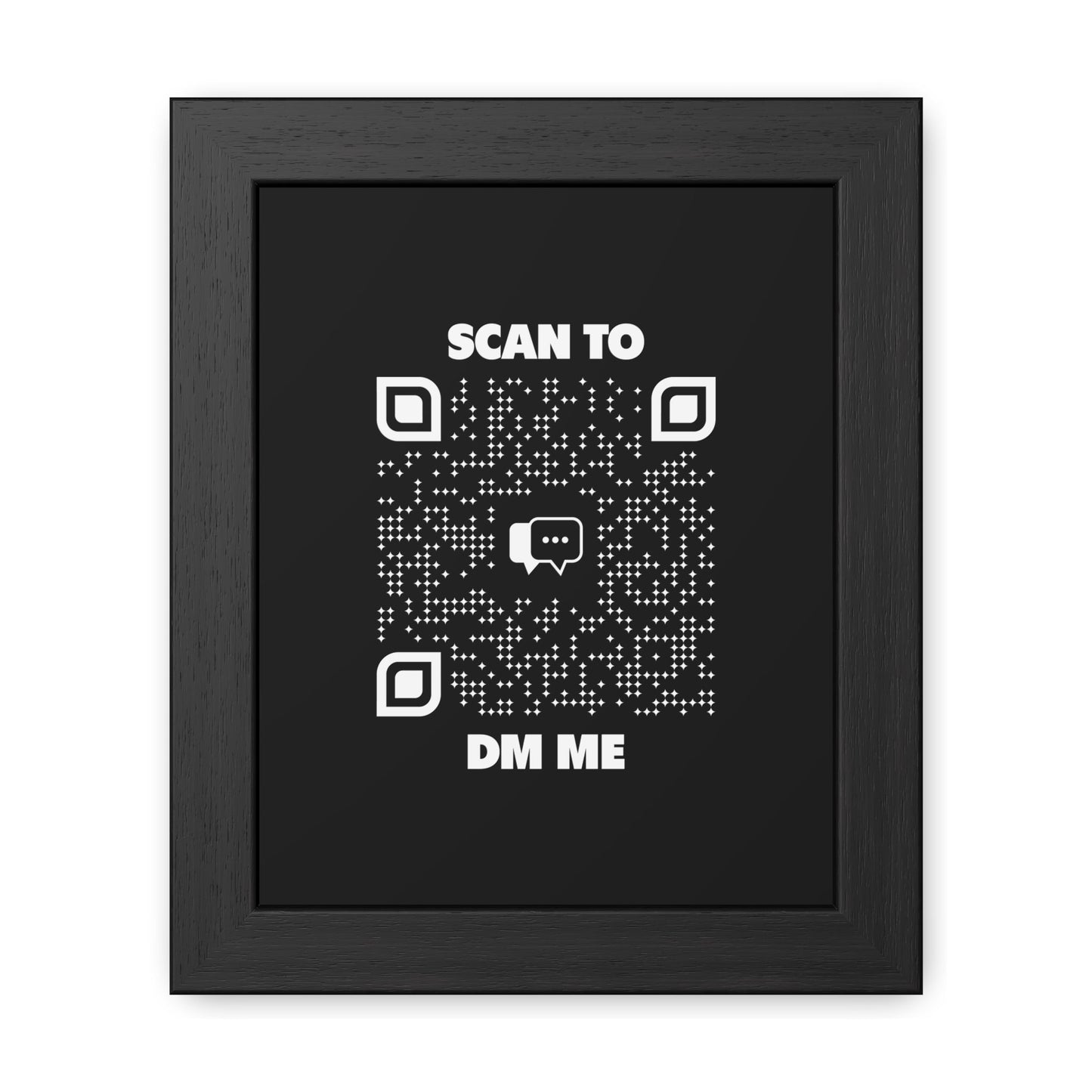 Dating – Framed Poster – Black – Scan to DM Me - QR NATION