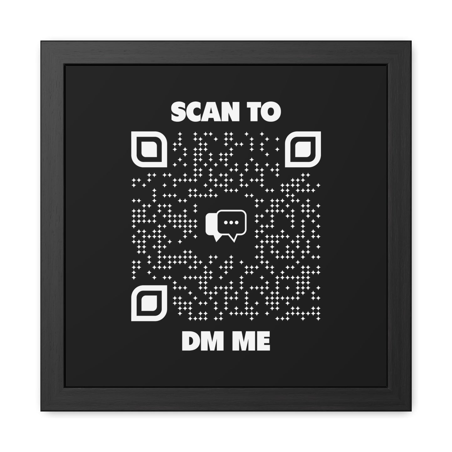 Dating – Framed Poster – Black – Scan to DM Me - QR NATION