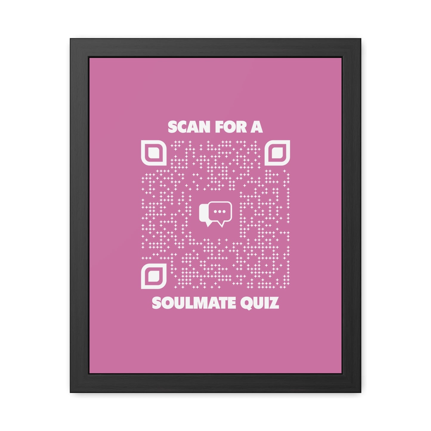 Dating – Framed Poster – Pink – Scan for a Soulmate Quiz - QR NATION
