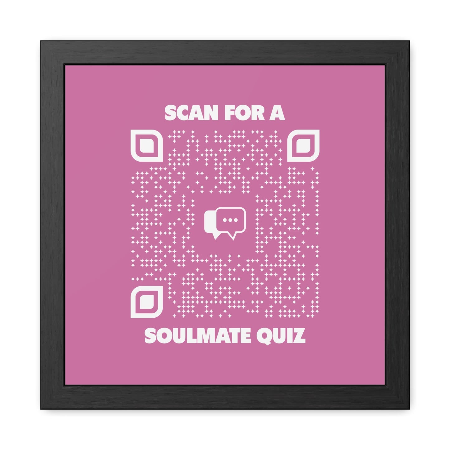 Dating – Framed Poster – Pink – Scan for a Soulmate Quiz - QR NATION
