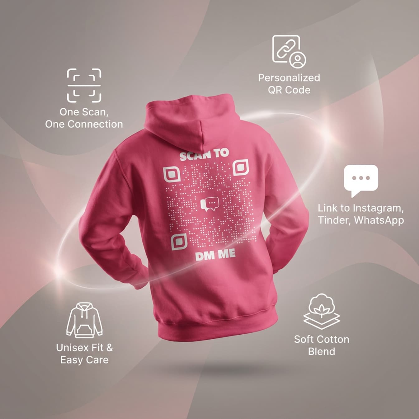 Dating – Hoodie – Scan to DM Me - QR NATION