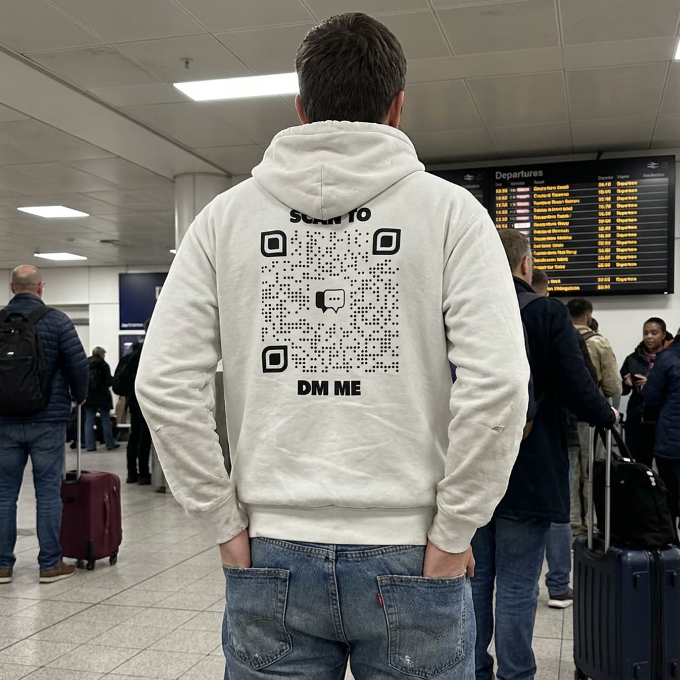 Dating – Hoodie – Scan to DM Me - QR NATION
