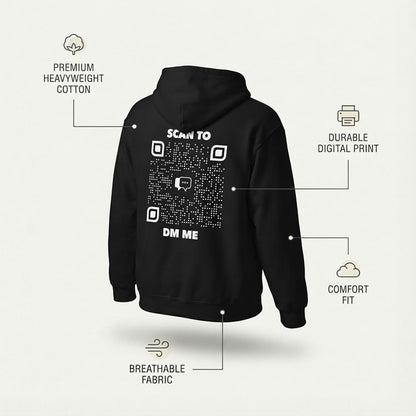 Dating – Hoodie – Scan to DM Me - QR NATION