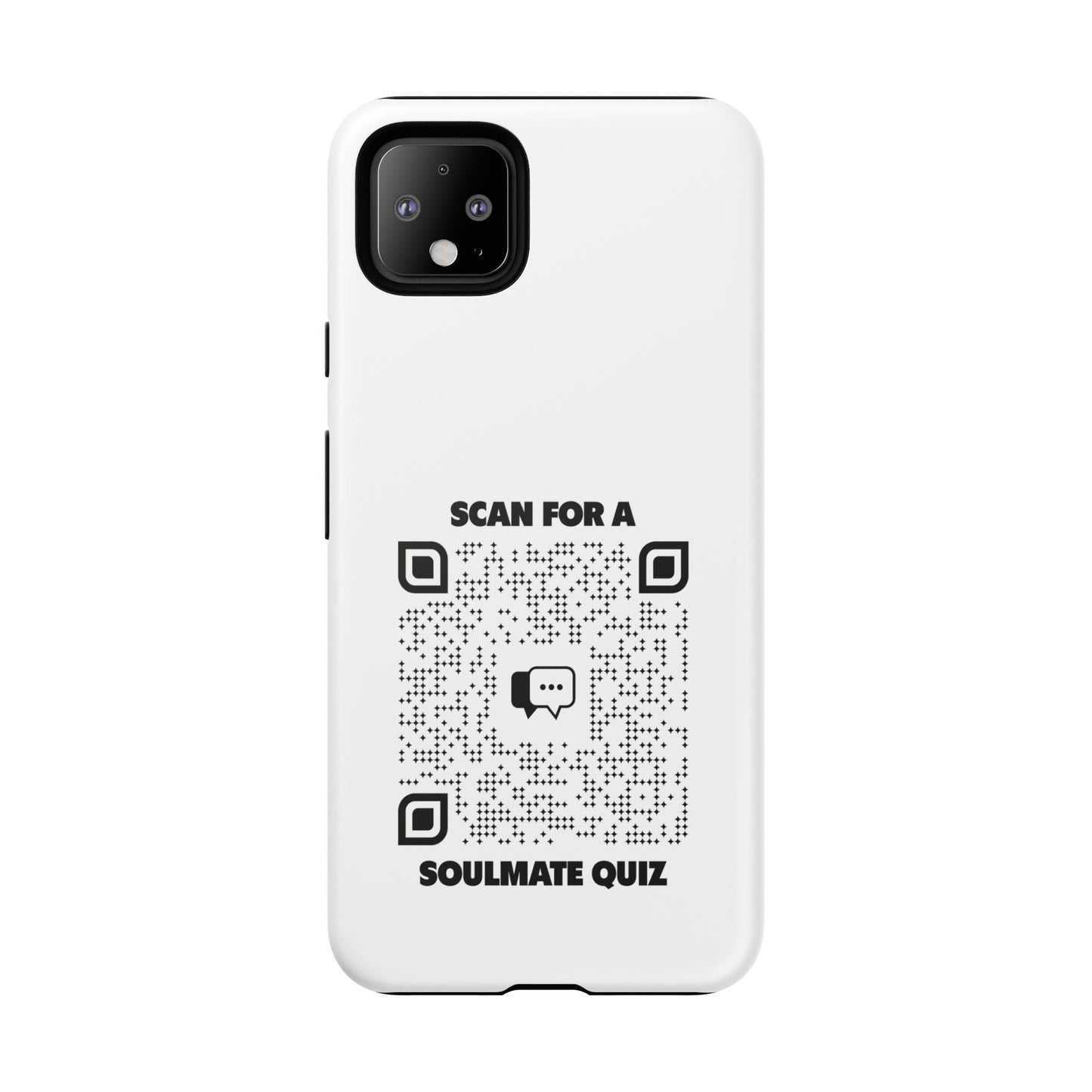 Dating – Tough Case – White – Scan for a Soulmate Quiz - QR NATION