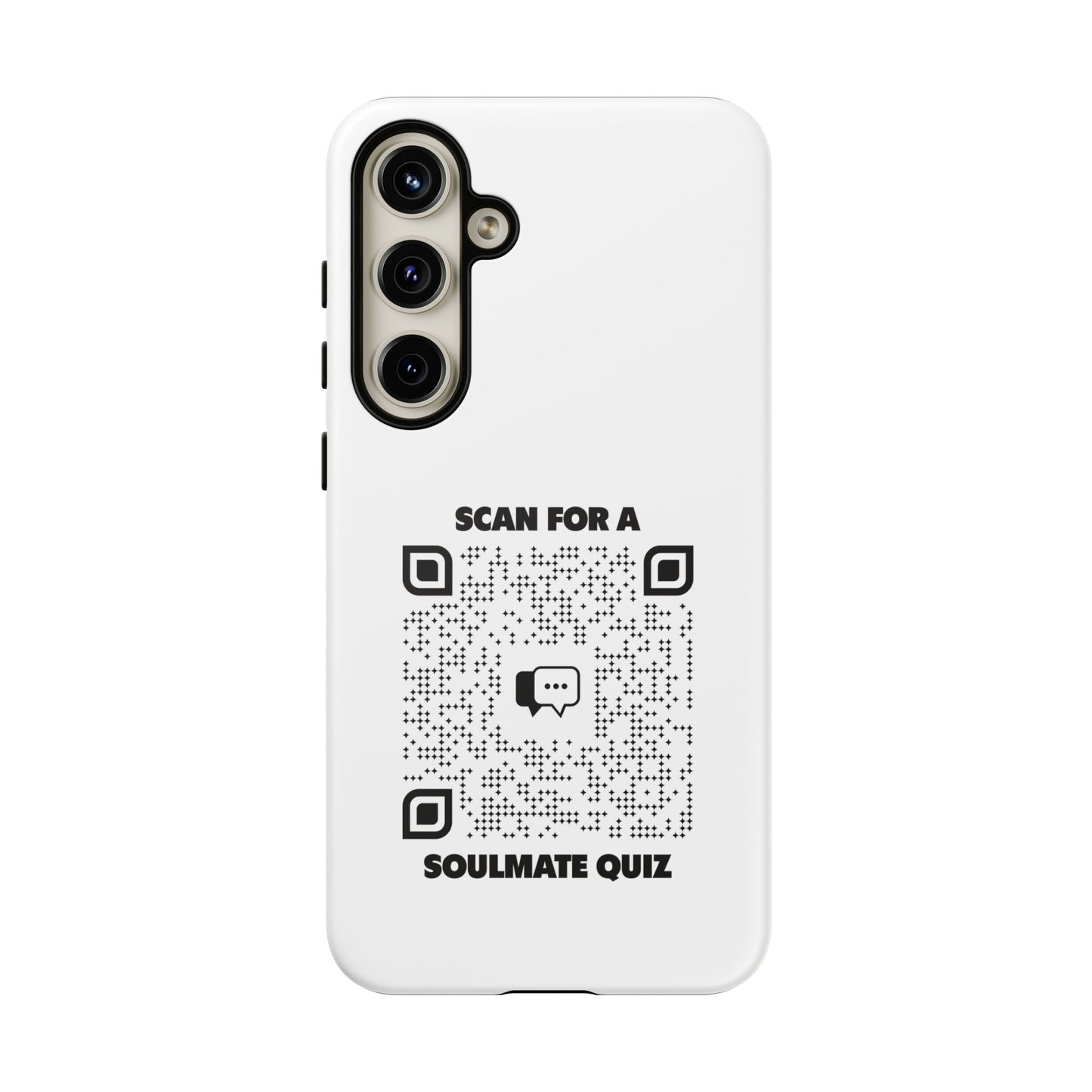 Dating – Tough Case – White – Scan for a Soulmate Quiz - QR NATION