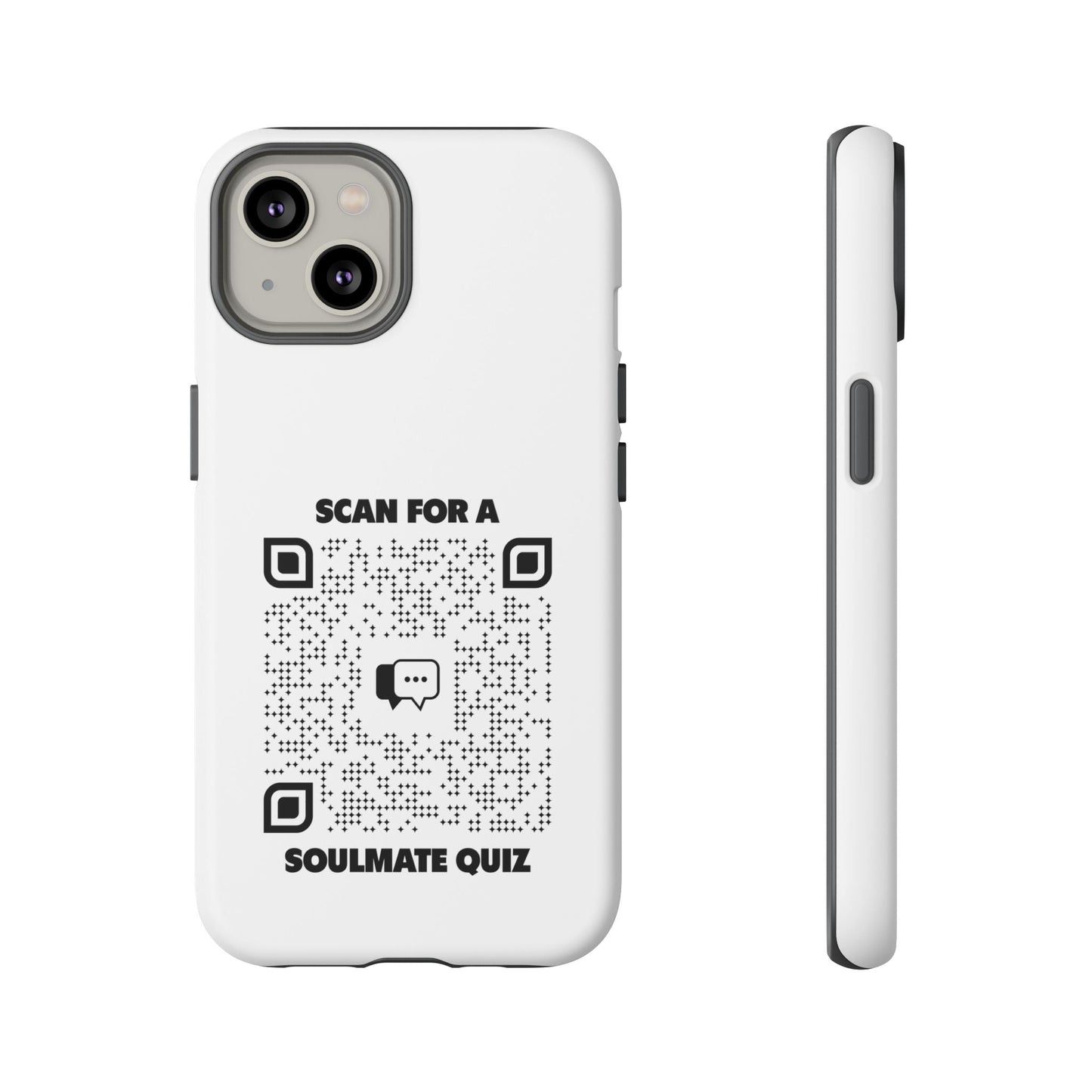 Dating – Tough Case – White – Scan for a Soulmate Quiz - QR NATION