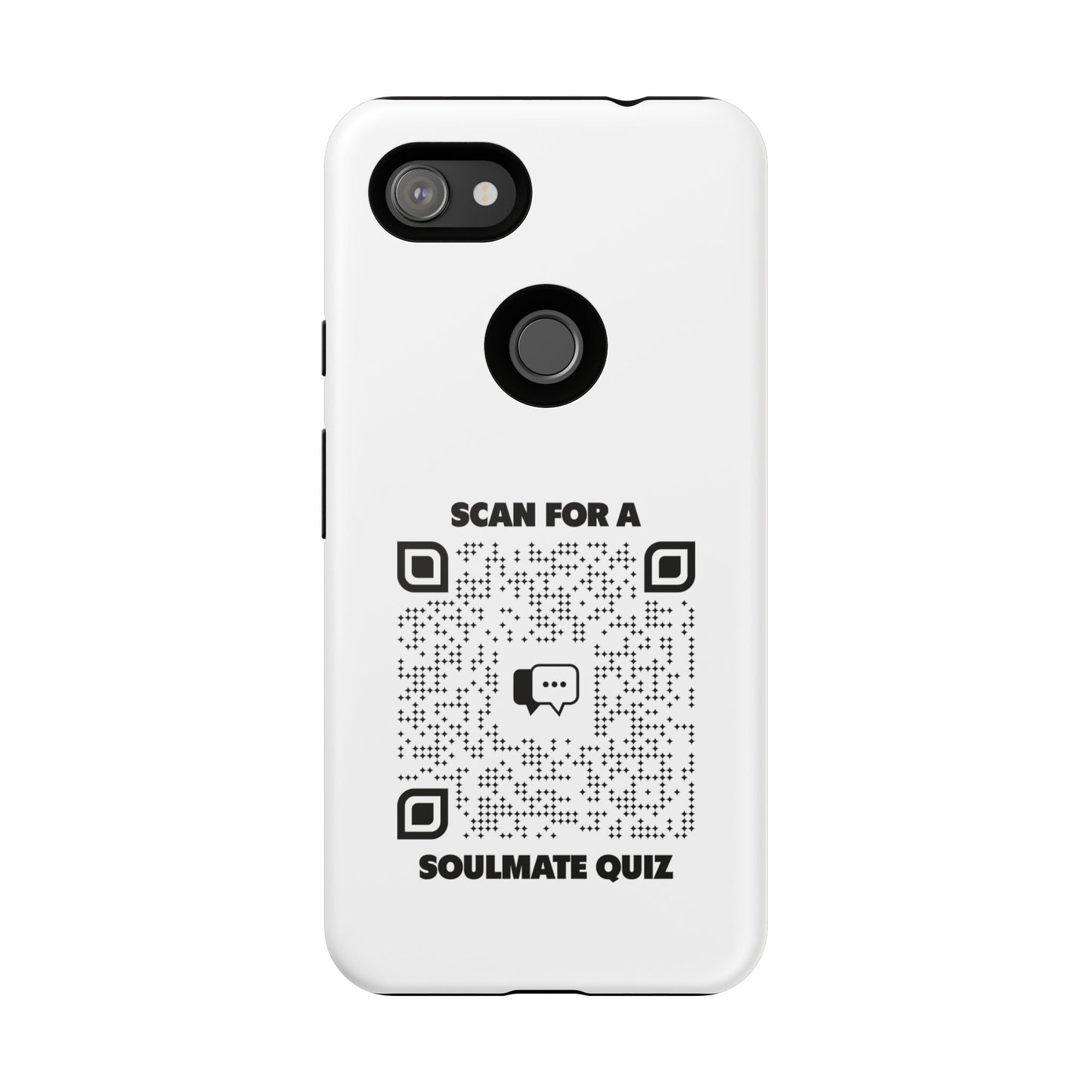 Dating – Tough Case – White – Scan for a Soulmate Quiz - QR NATION