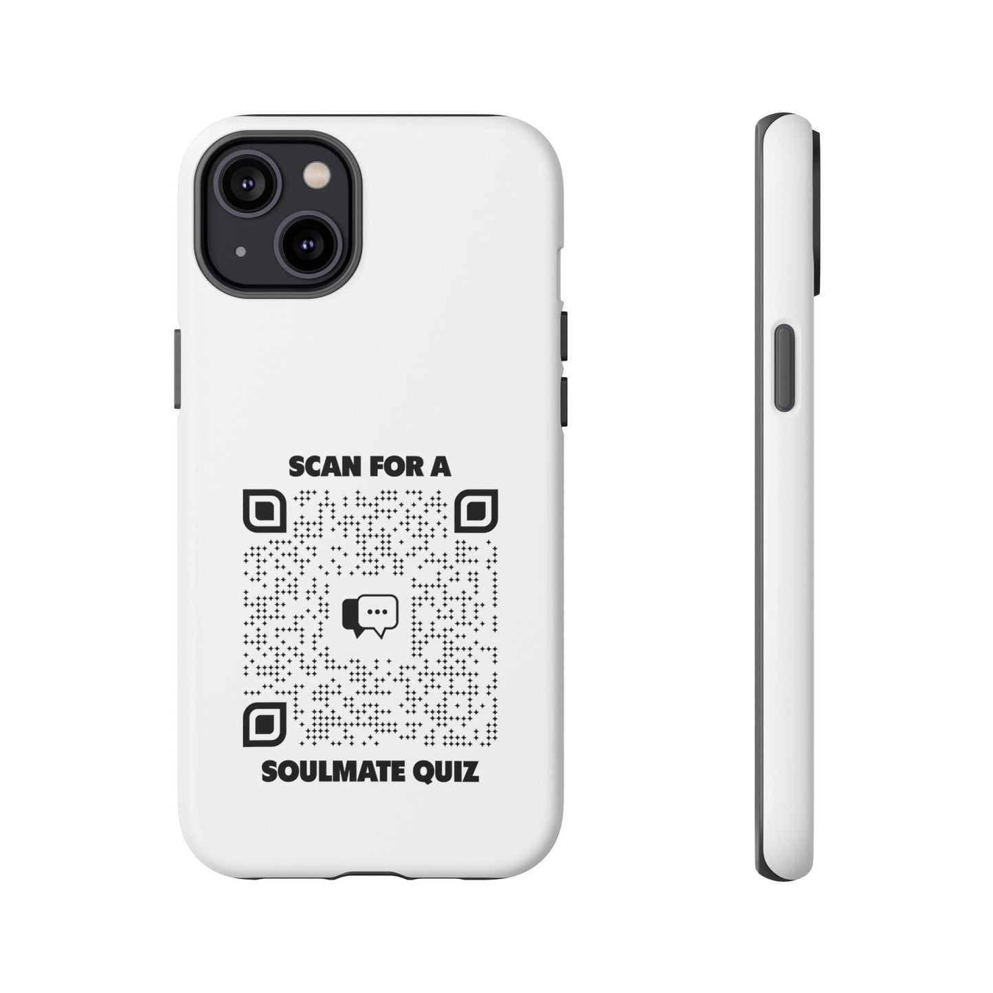 Dating – Tough Case – White – Scan for a Soulmate Quiz - QR NATION