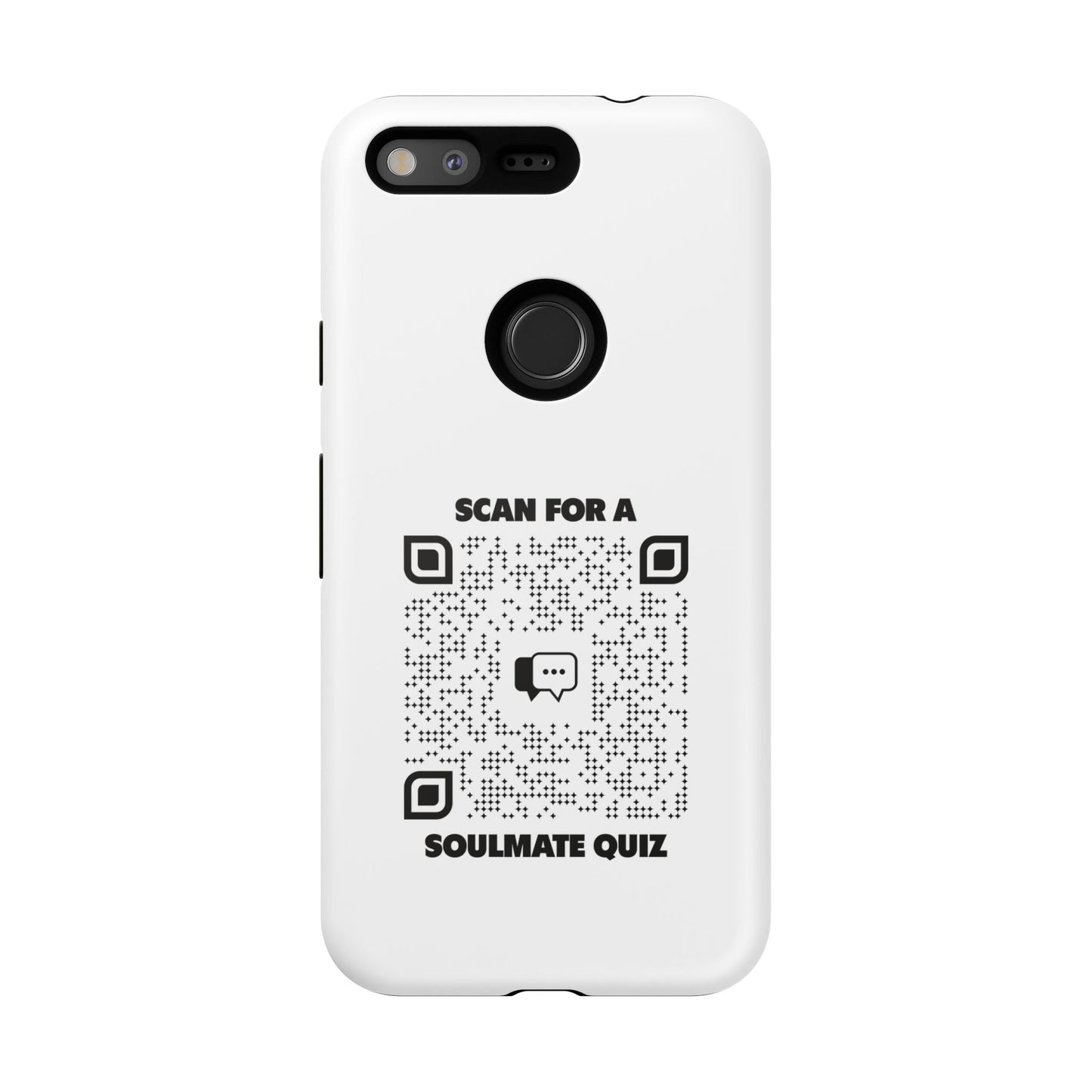 Dating – Tough Case – White – Scan for a Soulmate Quiz - QR NATION
