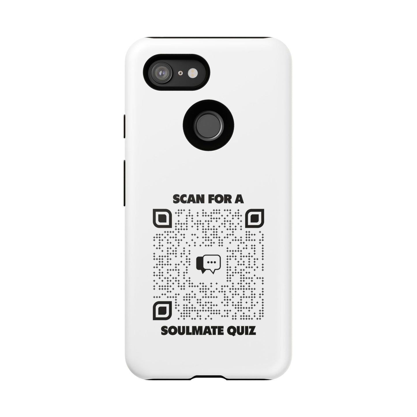 Dating – Tough Case – White – Scan for a Soulmate Quiz - QR NATION