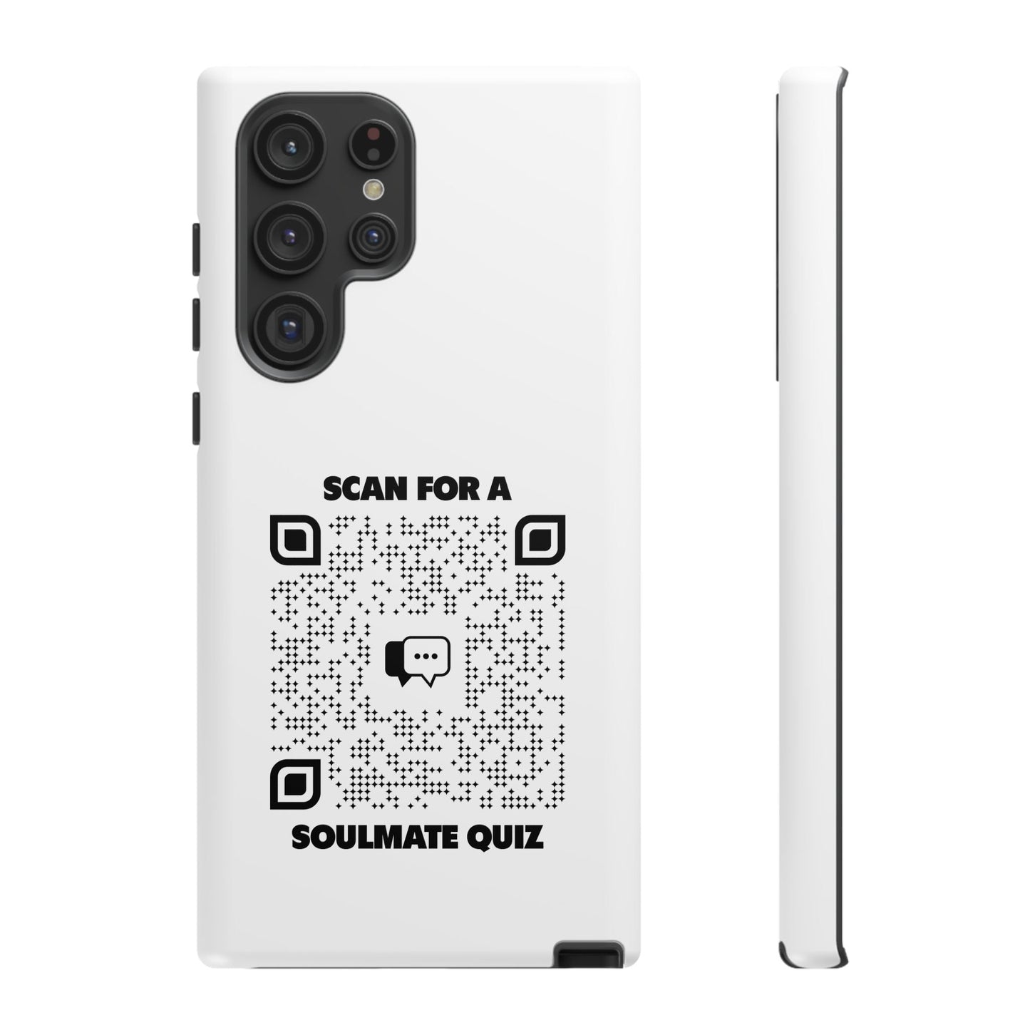 Dating – Tough Case – White – Scan for a Soulmate Quiz - QR NATION