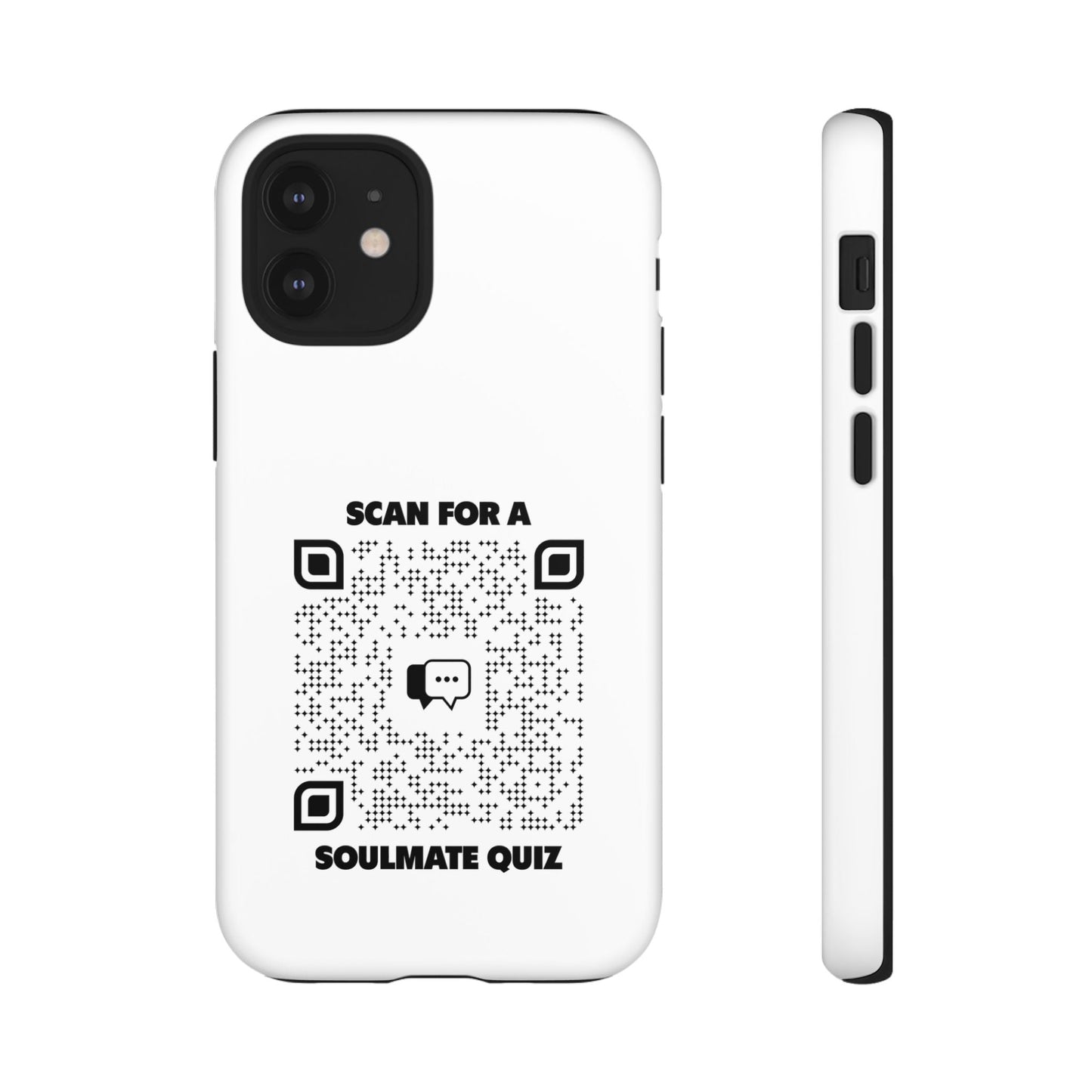 Dating – Tough Case – White – Scan for a Soulmate Quiz - QR NATION