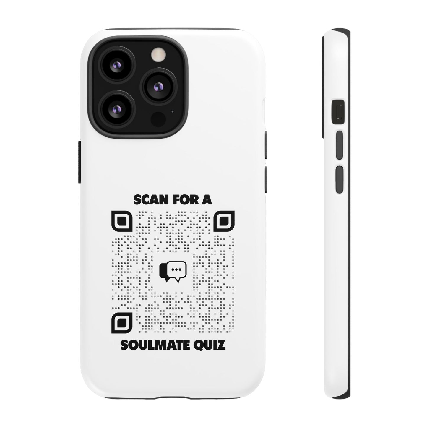 Dating – Tough Case – White – Scan for a Soulmate Quiz - QR NATION