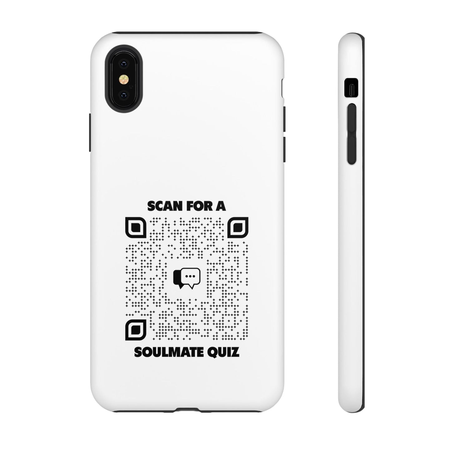 Dating – Tough Case – White – Scan for a Soulmate Quiz - QR NATION