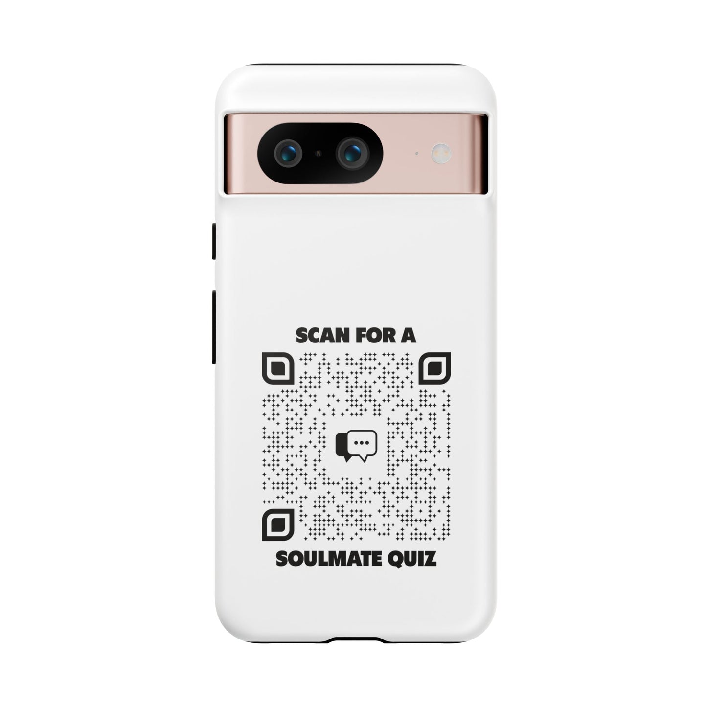 Dating – Tough Case – White – Scan for a Soulmate Quiz - QR NATION