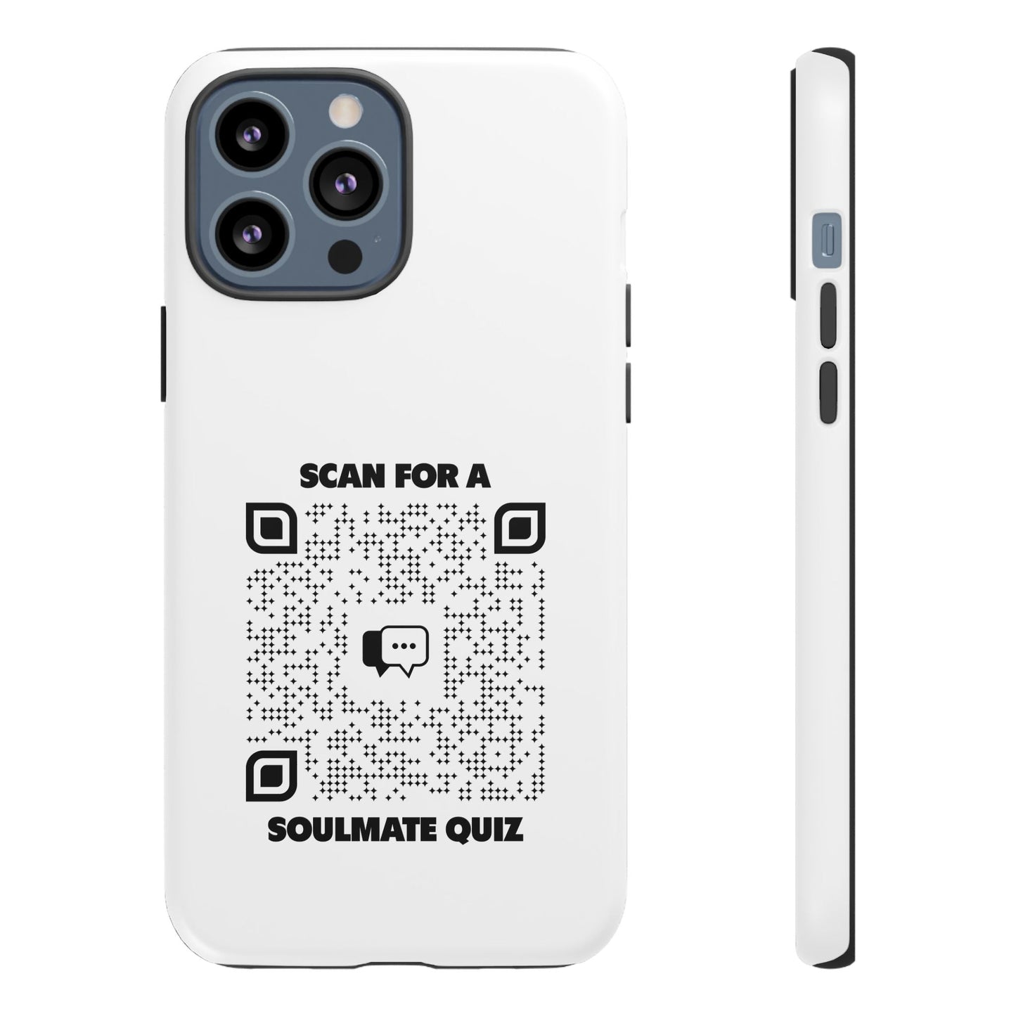 Dating – Tough Case – White – Scan for a Soulmate Quiz - QR NATION