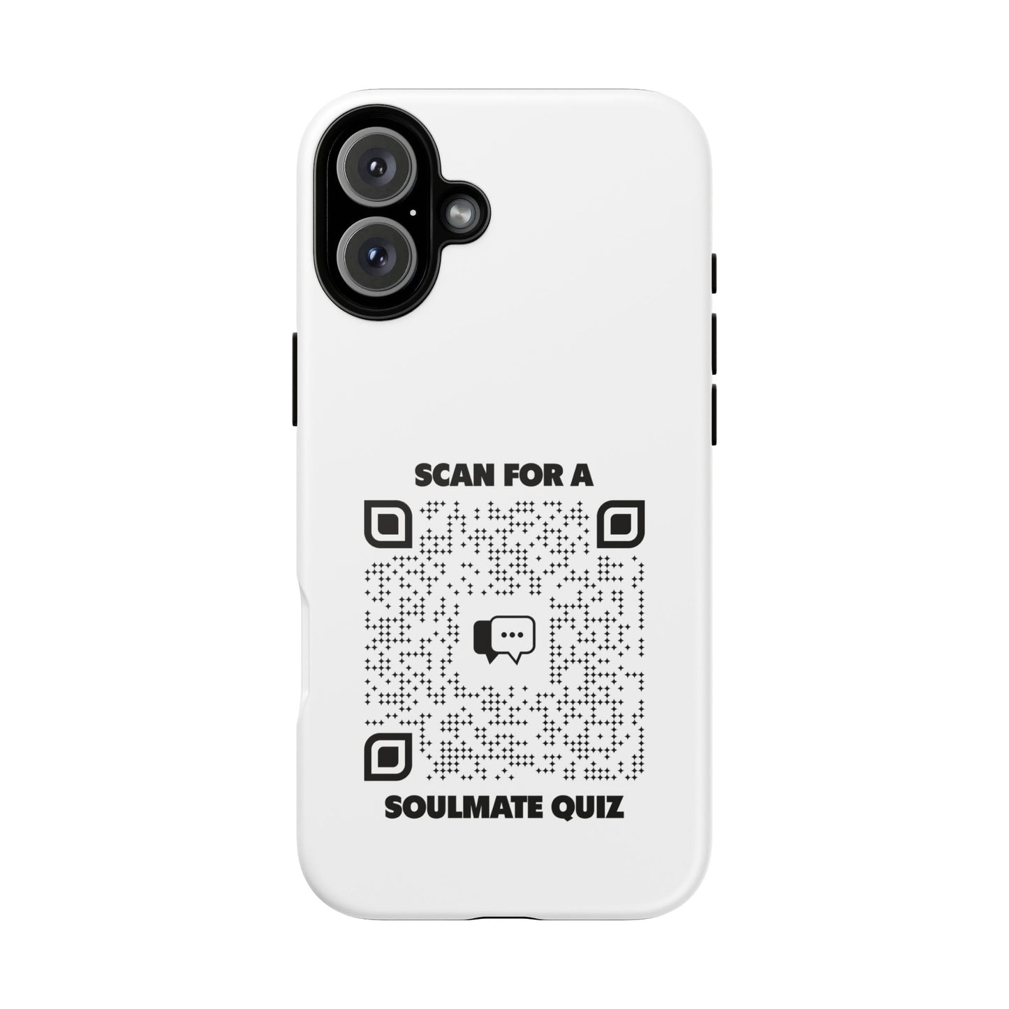 Dating – Tough Case – White – Scan for a Soulmate Quiz - QR NATION