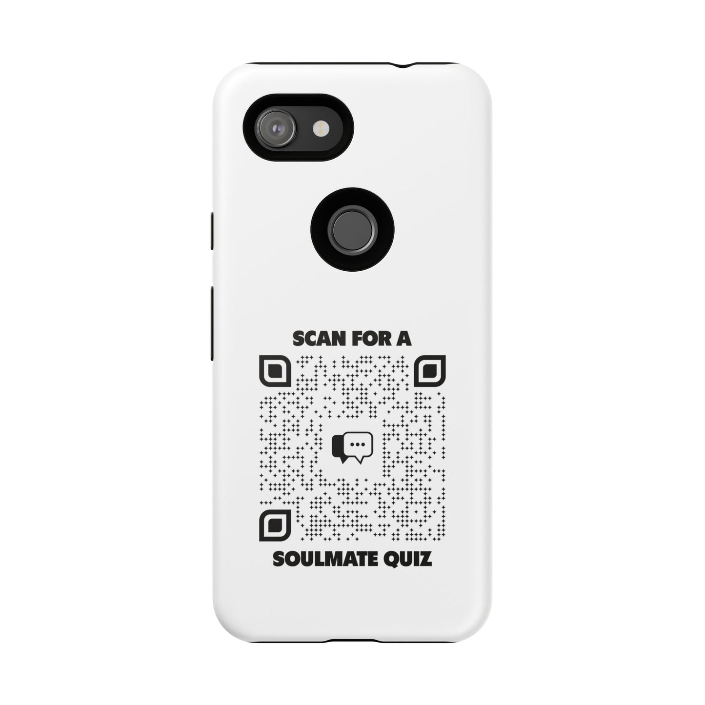 Dating – Tough Case – White – Scan for a Soulmate Quiz - QR NATION