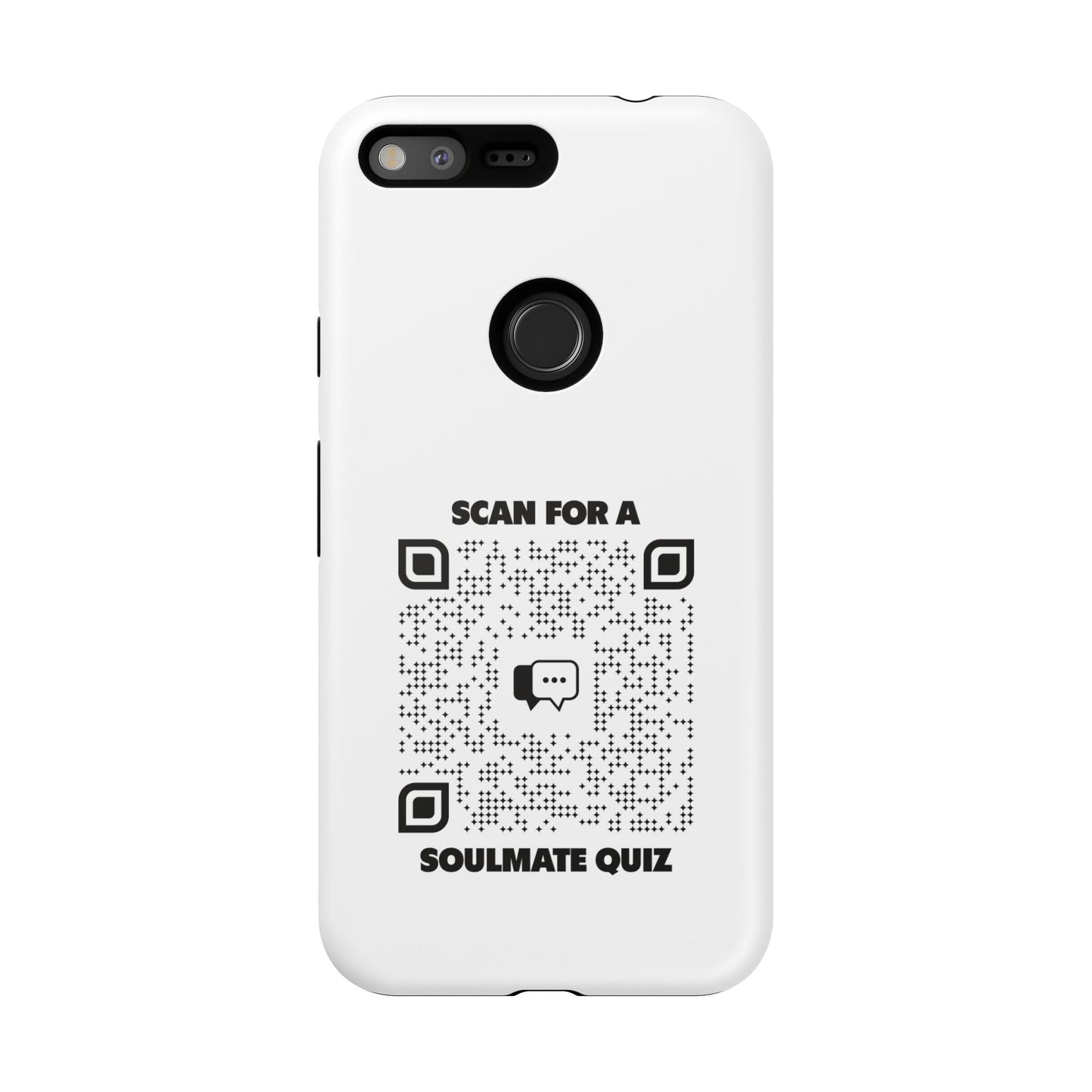 Dating – Tough Case – White – Scan for a Soulmate Quiz - QR NATION