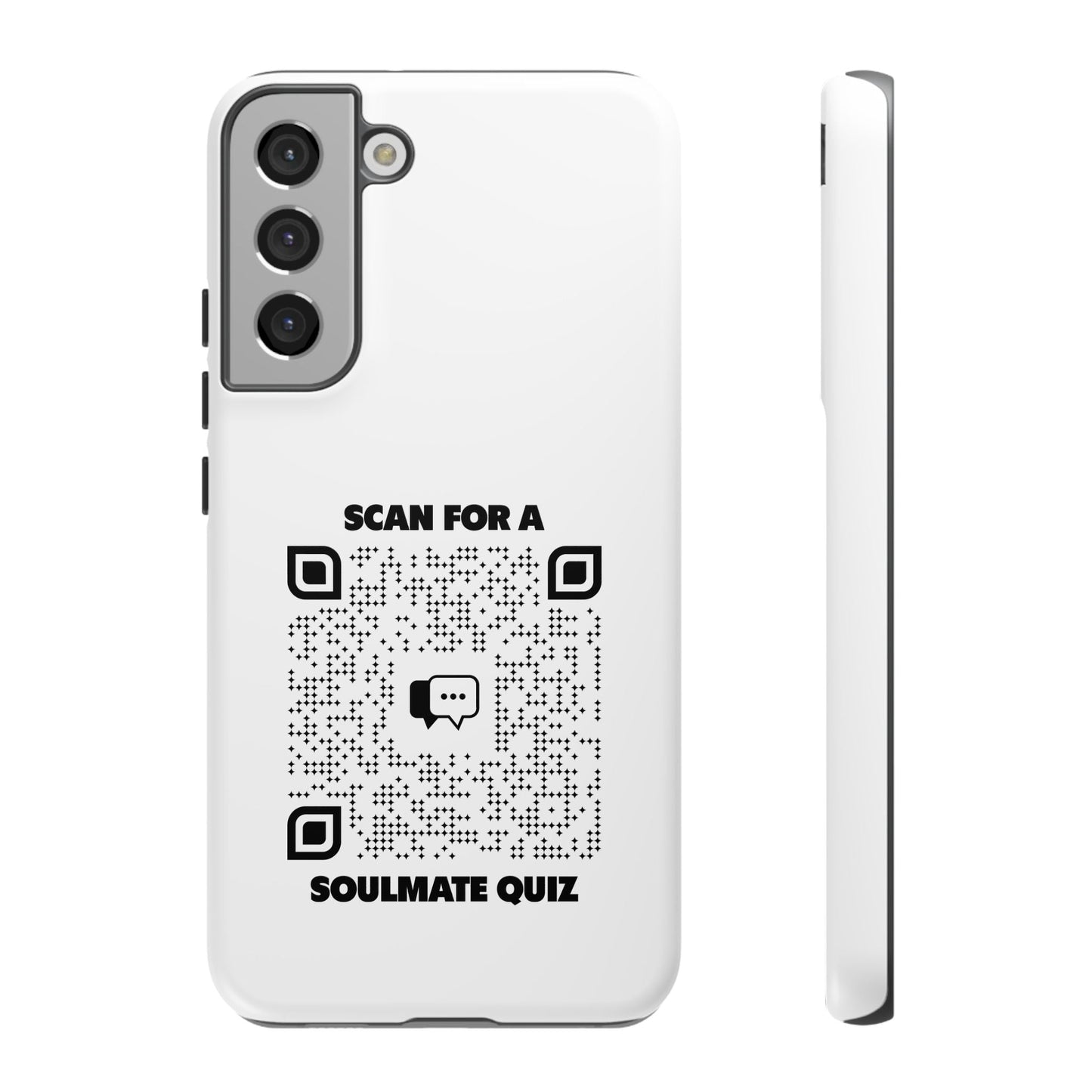 Dating – Tough Case – White – Scan for a Soulmate Quiz - QR NATION