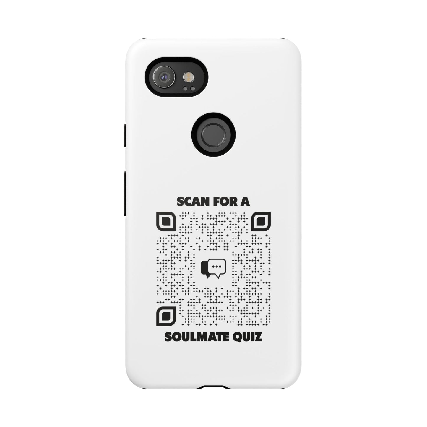 Dating – Tough Case – White – Scan for a Soulmate Quiz - QR NATION