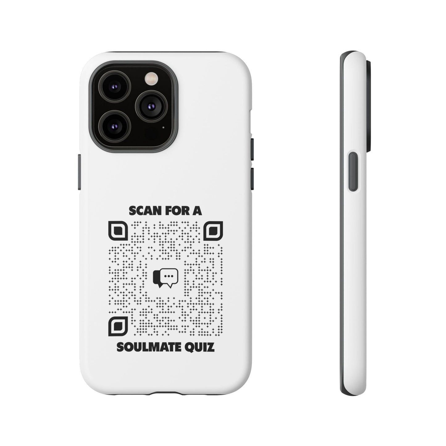 Dating – Tough Case – White – Scan for a Soulmate Quiz - QR NATION