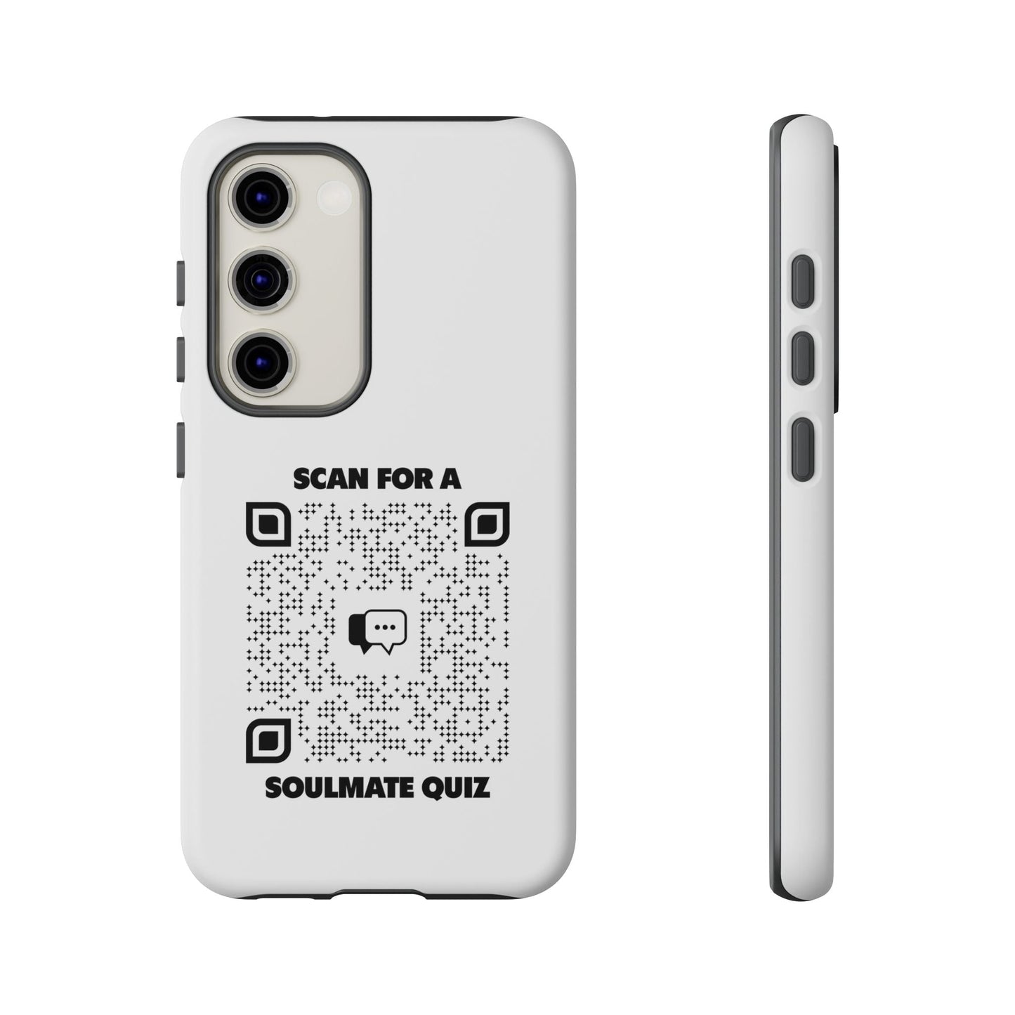Dating – Tough Case – White – Scan for a Soulmate Quiz - QR NATION