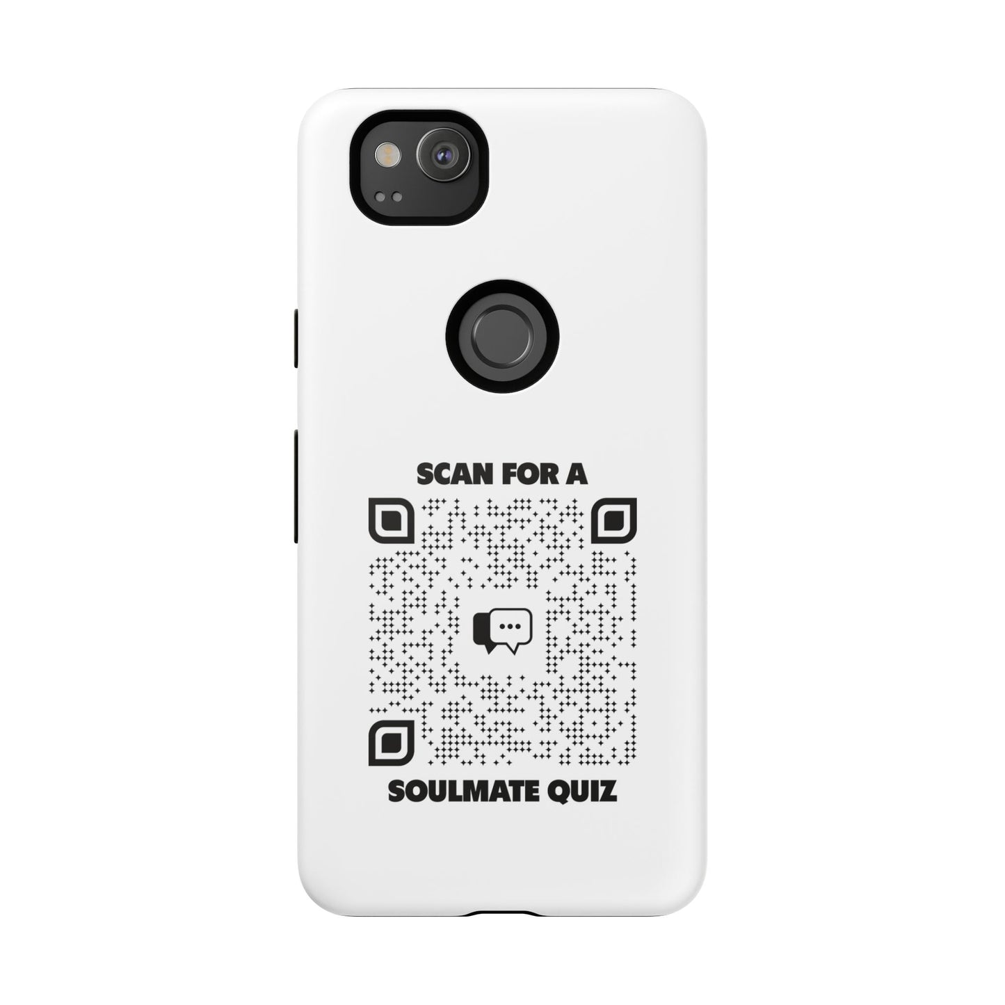 Dating – Tough Case – White – Scan for a Soulmate Quiz - QR NATION