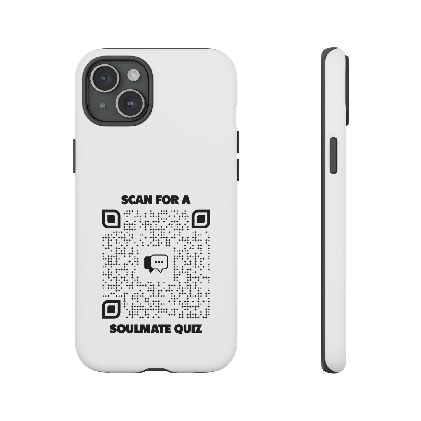 Dating – Tough Case – White – Scan for a Soulmate Quiz - QR NATION