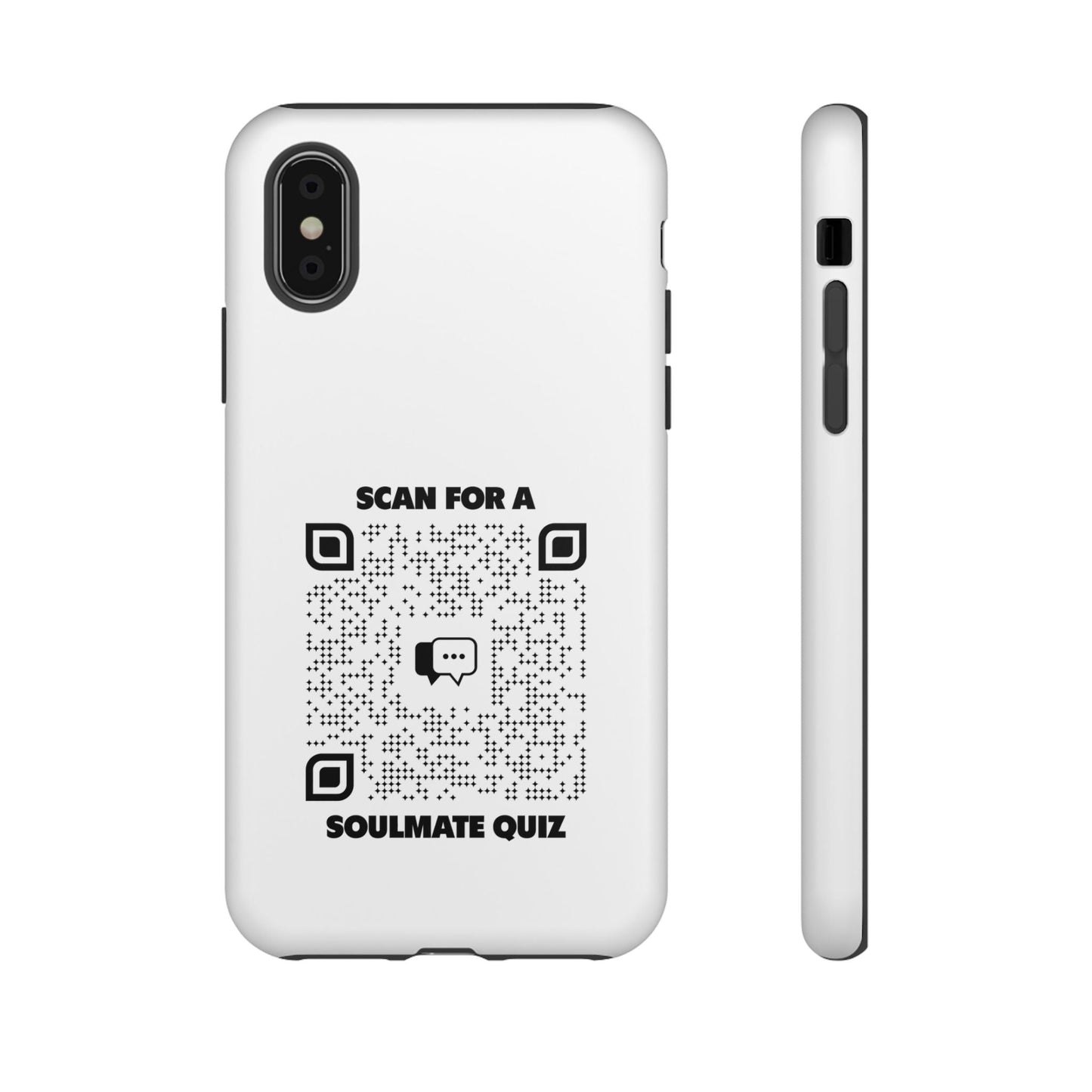 Dating – Tough Case – White – Scan for a Soulmate Quiz - QR NATION