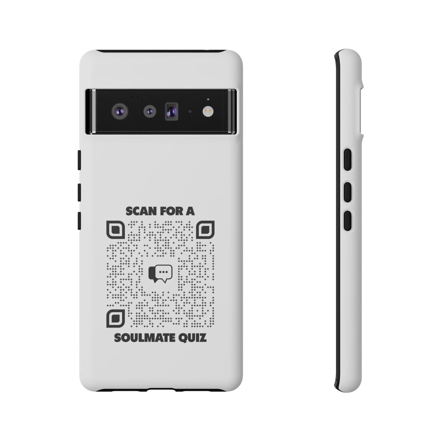 Dating – Tough Case – White – Scan for a Soulmate Quiz - QR NATION