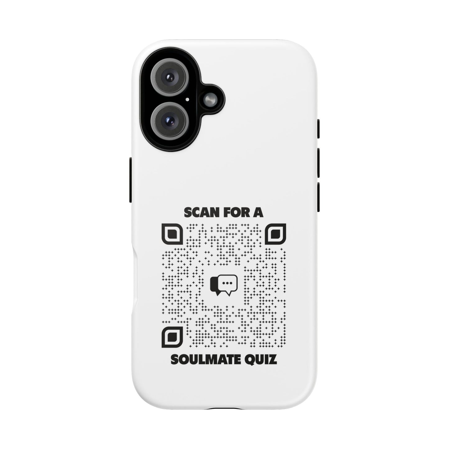 Dating – Tough Case – White – Scan for a Soulmate Quiz - QR NATION