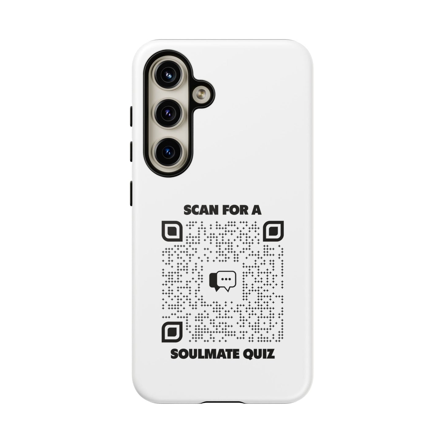 Dating – Tough Case – White – Scan for a Soulmate Quiz - QR NATION