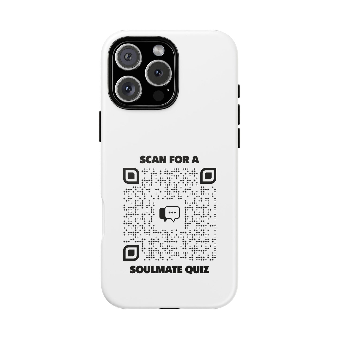 Dating – Tough Case – White – Scan for a Soulmate Quiz - QR NATION