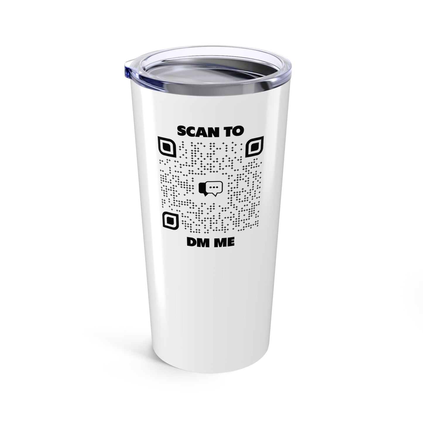 Dating – Tumbler – White – Scan to DM Me - QR NATION
